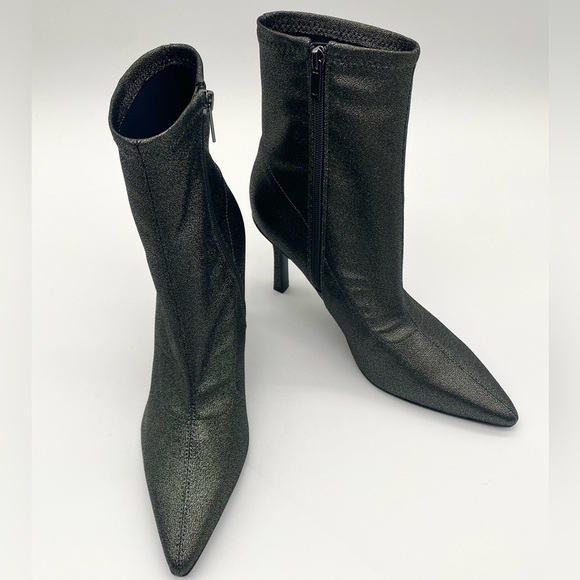 MARC FISHER Pewter Black Shimmer Glitter Kellen Heeled Bootie Size 10M NWOT - Picture 14 of 14